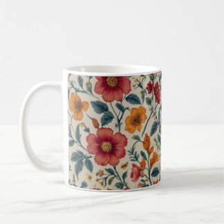 floral coffee mug