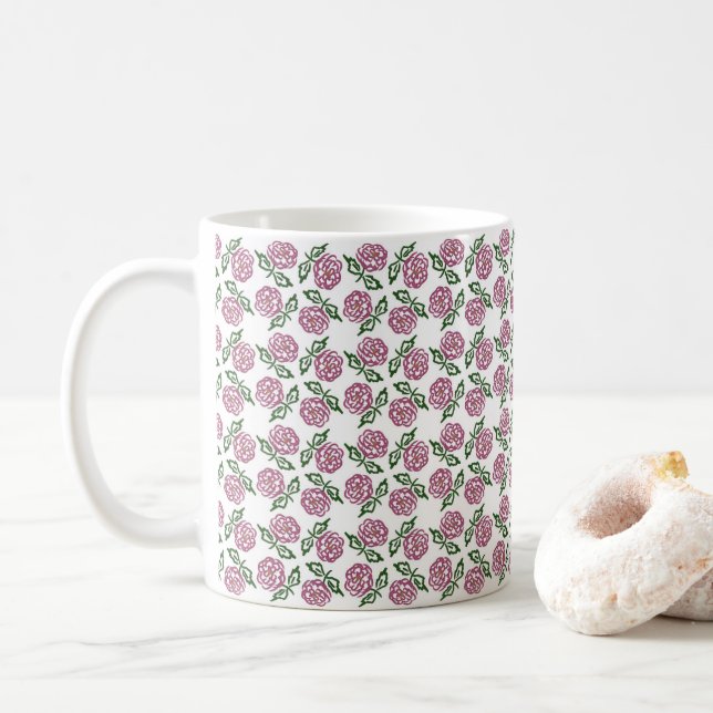 floral coffee mug (With Donut)