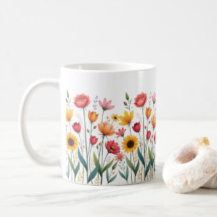 Floral Coffee Mug – Colorful Flower Ceramic Cup