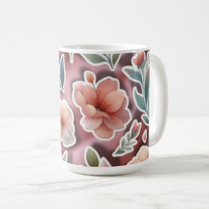 Floral Coffee Mug – Peach Flowers