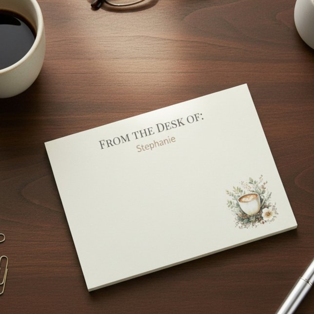 Floral Coffee Mug Personalized Post-it Notes (Creator Uploaded)