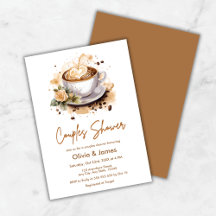 Floral Coffee Wedding Couples Bridal Shower