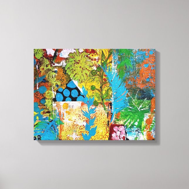 Floral Collage Canvas Print (Front)