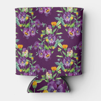 Floral collage, seamless pattern, abstract digital can cooler