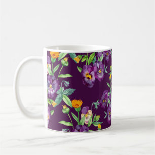 Floral collage, seamless pattern, abstract digital coffee mug
