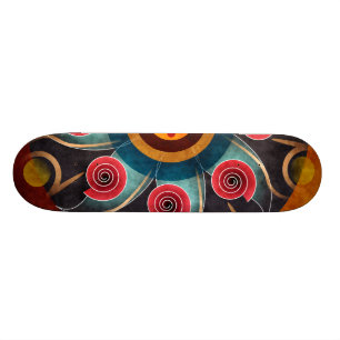 Floral Colour Abstract Vector Art Skateboard