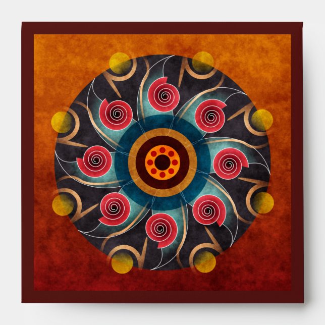 Floral Colour Abstract Vector Art Square Envelope (Front)