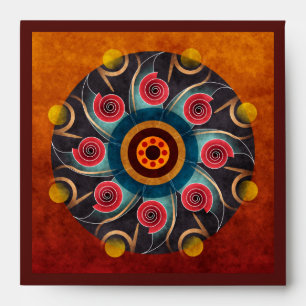 Floral Colour Abstract Vector Art Square Envelope