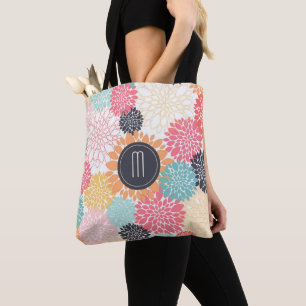 Floral Colour Burst Monogram Tote Bag