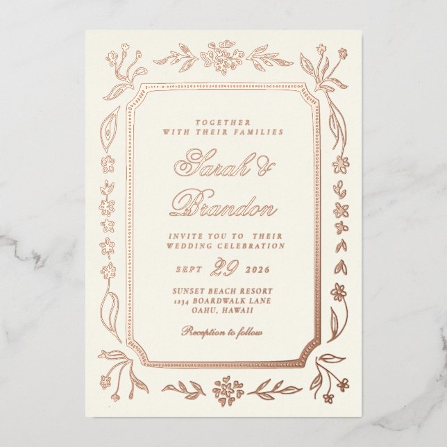 Floral Colour Minimalist Script Wedding (Front)