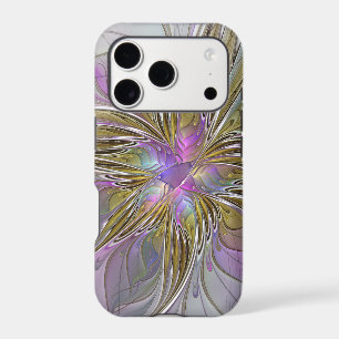 Floral Colourful Abstract Fractal With Pink & Gold