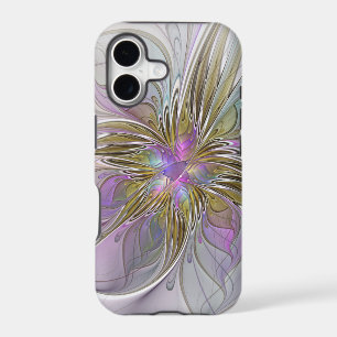 Floral Colourful Abstract Fractal With Pink & Gold