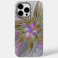 Floral Colourful Abstract Fractal With Pink & Gold