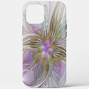 Floral Colourful Abstract Fractal With Pink & Gold iPhone 12 Pro Max Case