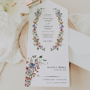 Floral Colourful All In One Invite
