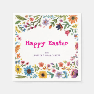 Floral Colourful Easter BRUNCH & HUNT Napkin