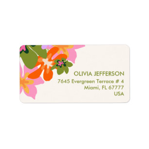 floral colourful elegant feminine bold modern label