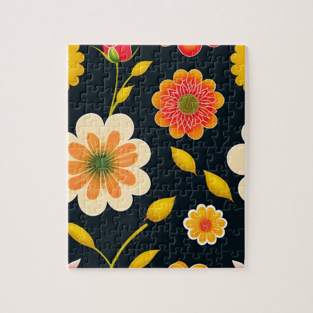 Floral Colourful Flowers Jigsaw Puzzle (Vertical)