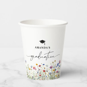 Floral colourful Graduation Party Paper Cups