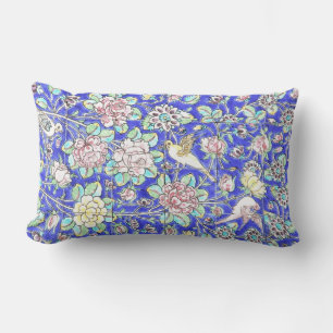 Floral Colourful Hummingbird Lumbar Cushion
