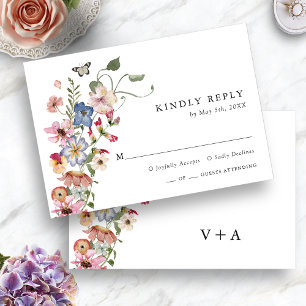 Floral Colourful RSVP Card