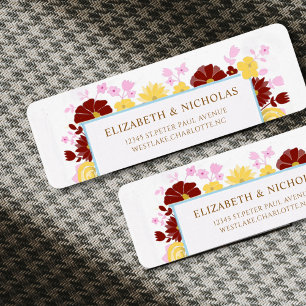 floral colourful vivid wedding rsvp return address