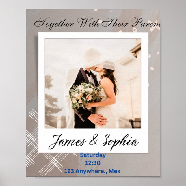 Floral Colourful  Wedding Invitation Postcard Poster (Front)