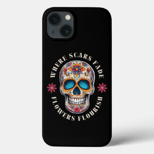 Floral Colours Skull Motivational & Inspirational iPhone 13 Case
