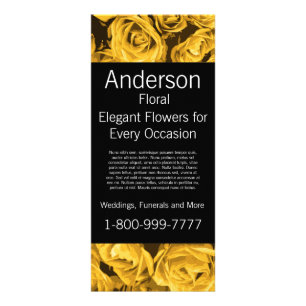 Floral Company Florist Gold Roses Rack Card