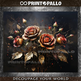 Floral composition of autumn roses -  tissue paper