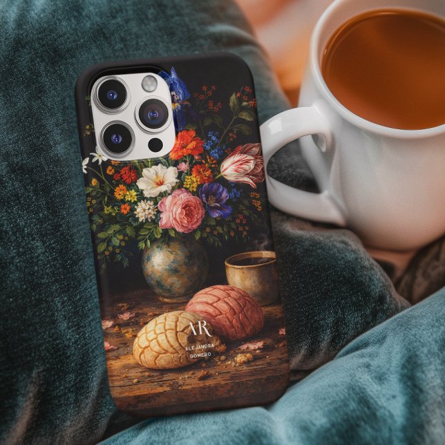 Floral Concha Still Life | Monogram Case-Mate iPhone Case (Creator Uploaded)