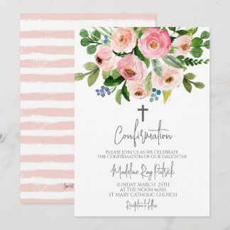 Floral Confirmation  Invitation