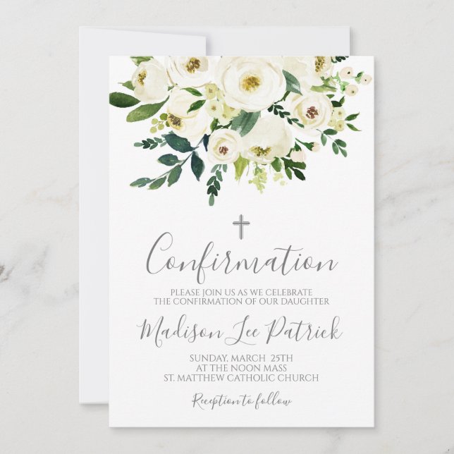 Floral Confirmation Invitation (Front)