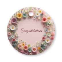 Floral Congratulations Favour Tags