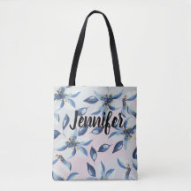 Floral cool colour tote bag for daily use