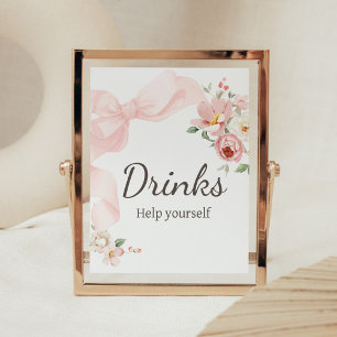 Floral Coquette Baby in Bloom Baby Shower Drinks Poster