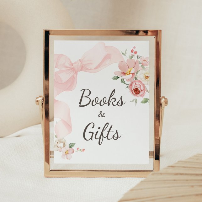 Floral Coquette Baby in Bloom Books and Gifts Poster (Baby in Bloom Floral Coquette Books and Gifts Sign)