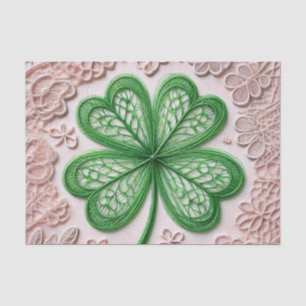 Floral coquette lace shamrock St Patrick's day  Tissue Paper
