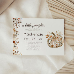 Floral Coquette Little Pumpkin Baby Shower Invitation