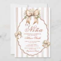 Floral coquette Stripe Es Nina Spanish Baby Shower