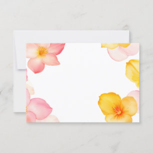 Floral Corner Frame Pink and Yellow Flowers PNG Invitation