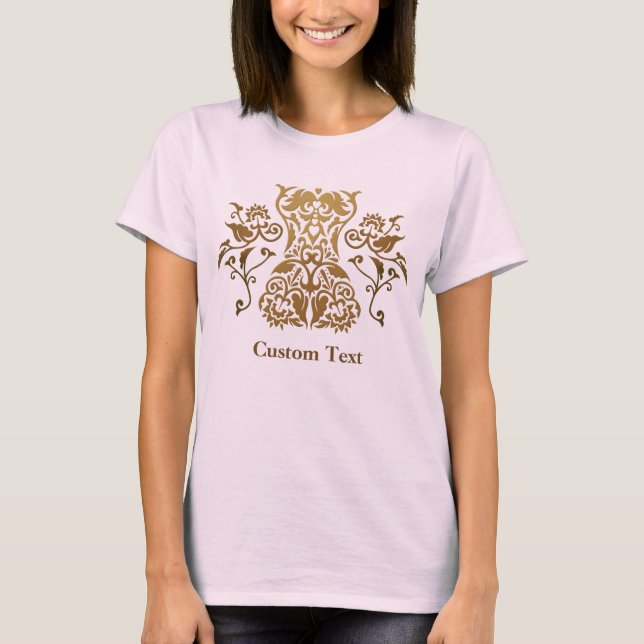 Floral Corset Damask Icon T-Shirt (Front)