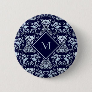 Floral Corset Damask Pattern 6 Cm Round Badge