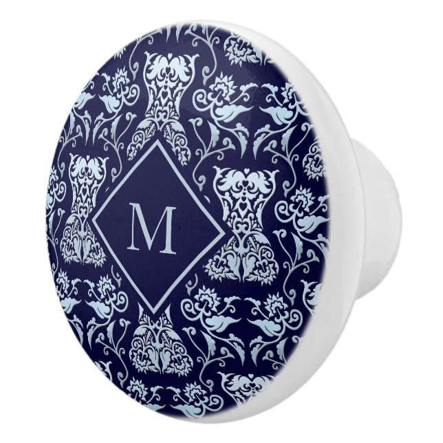 Floral Corset Damask Pattern Ceramic Knob (Right)