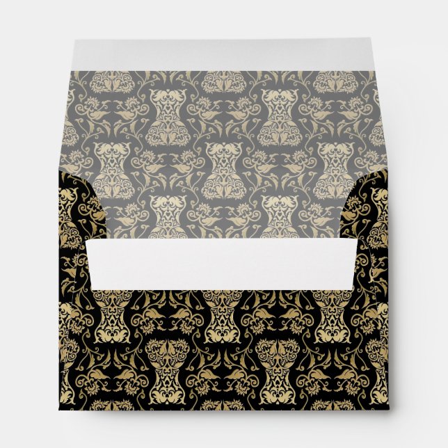 Floral Corset Damask Pattern Envelope (Back (Bottom))