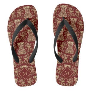 Floral Corset Damask Pattern Jandals