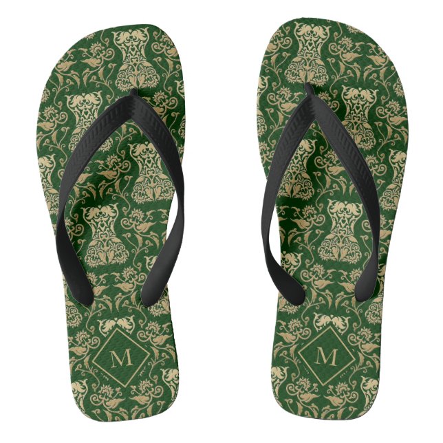 Floral Corset Damask Pattern Jandals (Footbed)