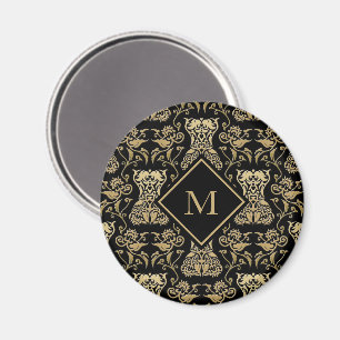 Floral Corset Damask Pattern Magnet