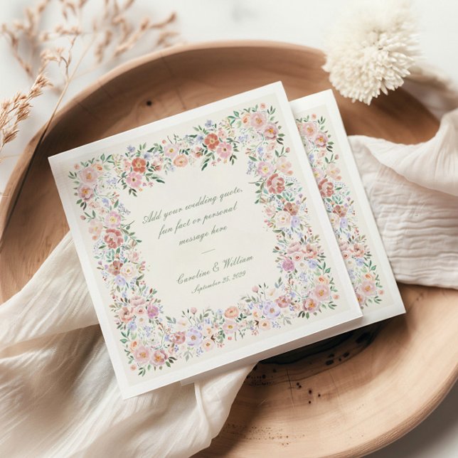 Floral Cottage Garden Wedding Napkin (Creator Uploaded)