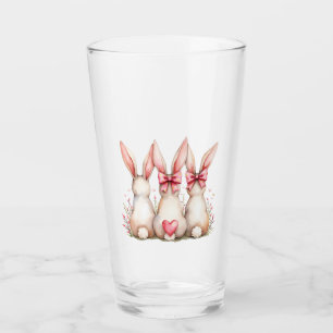 Floral Cottontail Bunny Coquette Bow Rabbit Easter Glass